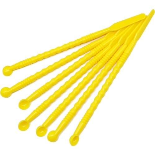 5pcs Dental Double-End Plastic Mixing Spatula Mixing Spoon Stick Dental Porcelain Powder Mixing Knife for Dental Clinic