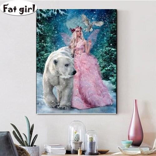 Elves and white bears 5D Diamond Painting Home Decoration Cross stitch Full Square Drill Embroidery Rhinestone Handcraft Picture