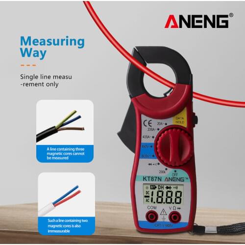 ANENG KT87N 1PC LCD Digital Multimeter Amper Clamp Meter Current Clamp Pincers AC/DC Current Voltage Tester 3 Colors