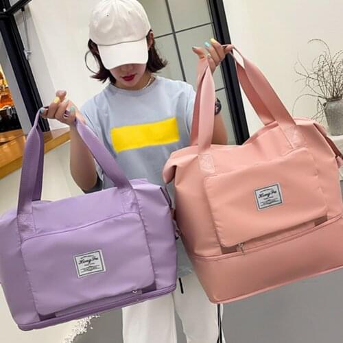 Big Womens Shoulder Bag Female Travel Handbag Foldable Large Capacity Shopping Bag Waterproof Oxford Multi-pockets Tote