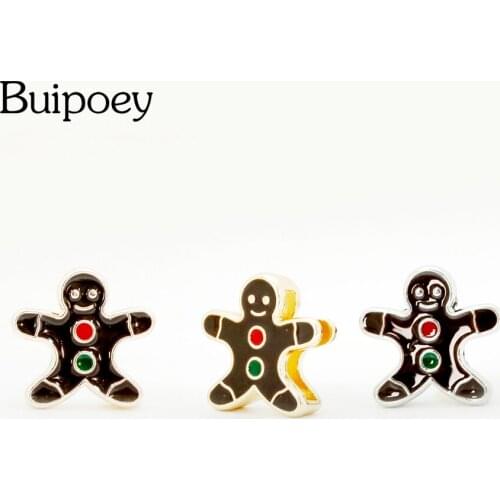 Buipoey New Red Blue Christmas Doll Golden Charm Fit 10mm Mesh Bracelets For Women Kids Fine Jewelry Accessories Bead