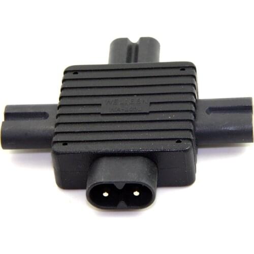 Chenyang IEC 320 Figure 8 C8 Male to 3X Female C7 Splitter Power Adapter for Power Supply 1 in 3 out