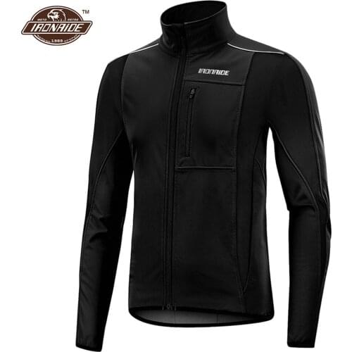 Black Motorcycle Jacket Waterproof Cycling Jacket Bicycle MTB Road Bike Jacket Thermal Fleece Long Jersey For Autumn Winter