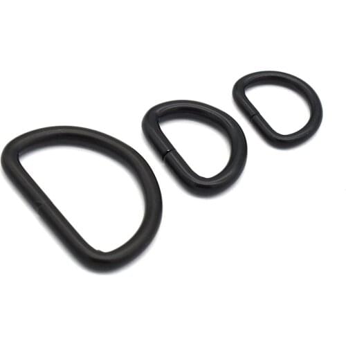 Black D Ring Slide Buckles Adjustable Buckles D Loops Bag Clasps Purse Rings Belt Strap Buckle D Bag Clasp for Leather Finding