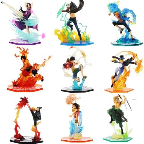 Anime One Piece Figure Toy Luffy Ace Sabo Brotherhood Law Marco Hancock Zoro Sanji Battle Ver Model Toys