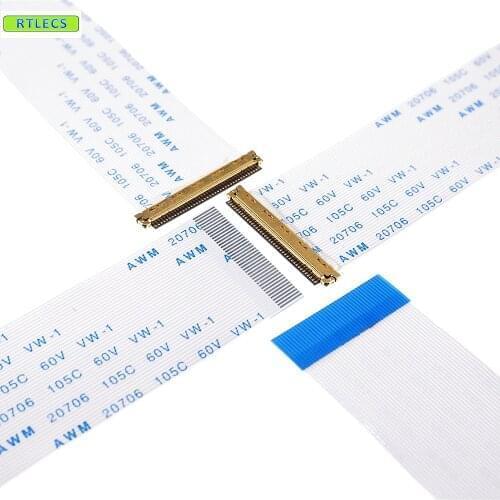 20pcs I-PEX 20453-040 Flexible Flat Ribbon Cable FFC FPC 40 Pin 0.5mm pitch EDP Panel 100 150 200 300 400 mm Same Sides Type A