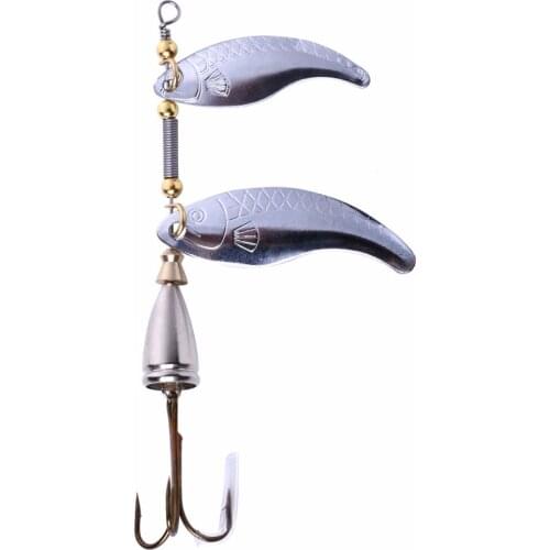 HENGJIA 10PCS Rotating Sequin Fishing Lure 9CM-10.5G Isca Artificial Fishing Lure Spinner Jig Fake Bait