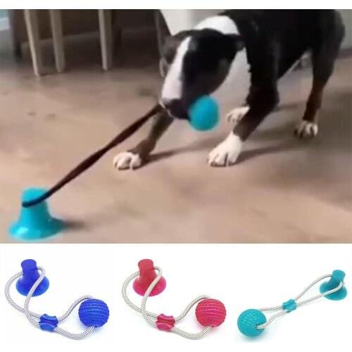 Dog sucker drawstring toy resistant to biting, molars, food leakage device, puzzle vent, rubber ball, interactive canine game