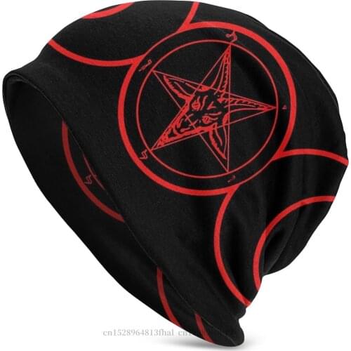 Bonnet Hats Vikings Ragnar Lothbrok Men Womens Knit Hat Baphomet Triple Moon Winter Warm Cap Hip Hop Skullies Beanies Caps