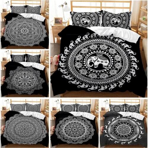 3D HD Print Bedding Set Custom King Mandala India Bohemia Duvet Cover Set Quilt/Blanket Cover Set Bedclothes Drop Ship