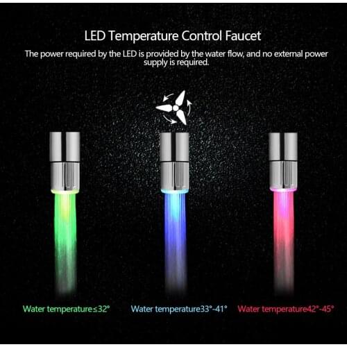 Creative Luminous Light-up LED Water Faucet Shower Tap Basin Water Nozzle Bathroom Kitchen Heater Faucets thermostat Blue 3Color