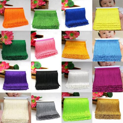 Lace Tassel DIY Accessories Stage Garment Polyester Lace Trim Ribbon 15cm Long Fringe Sew Latin Dress 10 Yards Curtain