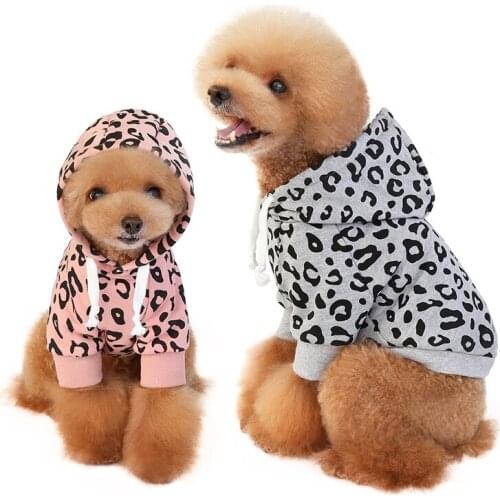 Fashion Hot Sale Leopard print Pet Dog Clothes Coat Costume Yorkshire Chihuahua Dog Clothing Small Puppy Dog Coat Sweatshirt