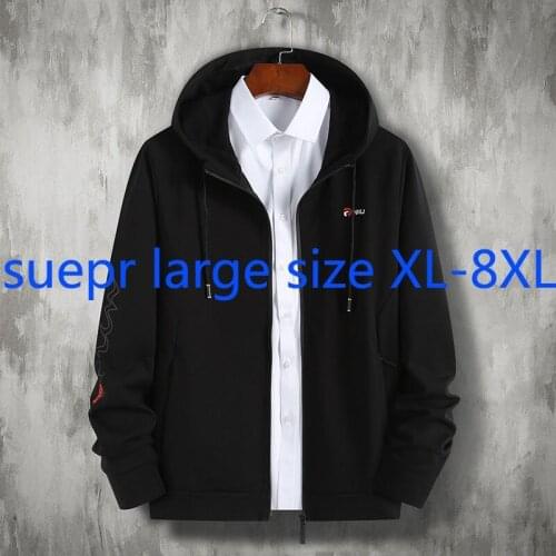 New Arrival Fashion Suepr Large Spring Men Youth Hooded Knitted Jacket Casual Sweatshirt Coat Plus Size XL2XL3XL4XL5XL6XL7XL8XL