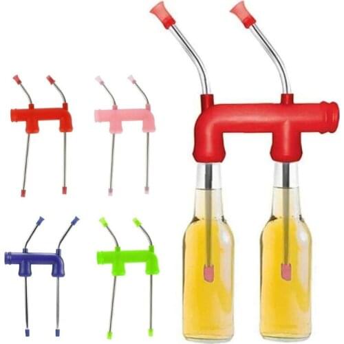 Beer Snorkel Bong Funnel Double Beer Snorkel Beer Bong Funnel Beer Dispenser Safe Keychain Tools Bottle Openers 4 Colors