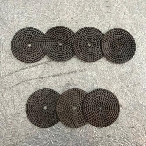 Diamond Wet Flexible Polishing Pad 4 inch Black Quartz Polish Pads Artificial Stone Resin Circle Polishing Wheel 7 Pcs/lot
