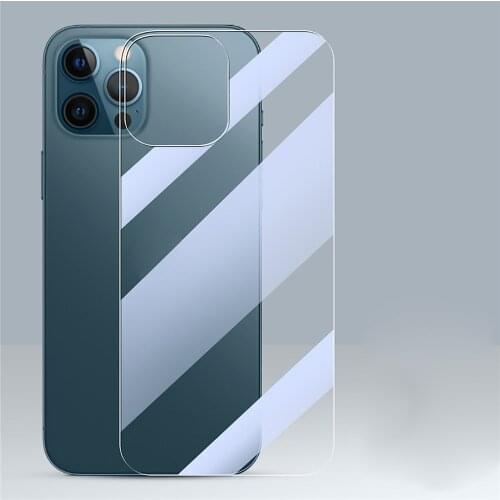 Clear Rear Tempered Film Anti-fall Back Protective Glass Film Full Screen Protector for iPhone 12 Pro Max 6.7 / 6.1 Smartphone