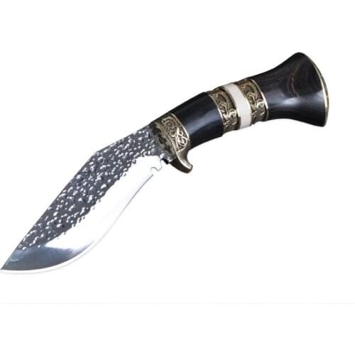 Straight Knife Hand Forged High Carbon Steel Fixed Blade Ebony Handle Camping Hunting Survival Tactical Knife EDC Multi Tool