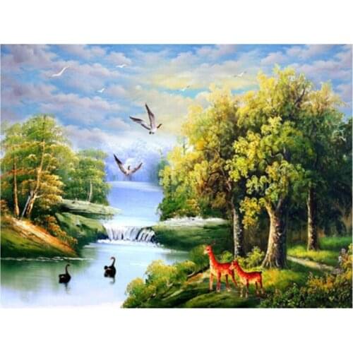 SHANSHIYOUPIN Full Round Diamond Mosaic Landscape Rhinestones Pictures Diamond Painting Mountain Diamond Embroidery Cross Stitch