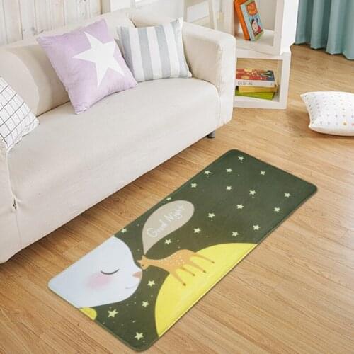 Good Night Cute Cat Kitchen Mat Anti slip Modern Area Rugs Living Room Balcony Bathroom Carpet Doormat Hallway Cartoon Bath Mat