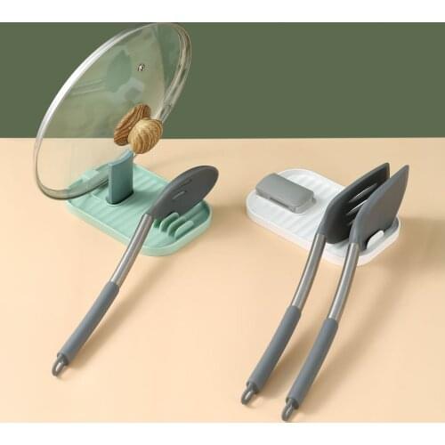 Foldable Spatula Holder Pot Lid Storage Rack Kitchen Plastic Shovel Spoon Organizer