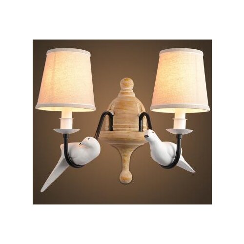 Nordic Modern Resin Fabric Wall Sconce Bird Shape Metal Painting Wall Lamp for Home Lighting Aisle Corridor Light