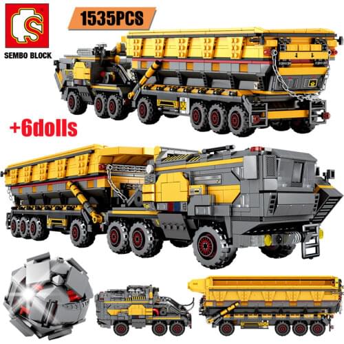 City Technical Wandering Earth Carrier Car Building Blocks Military Tank Cargo Van Transport Truck Bricks Gifts Toys for Boy