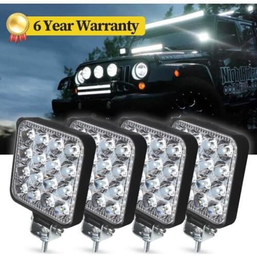 LED Lights for 4x4 4WD 12 Volt 24V 6500K 3030 SMD 48 Watts Spot Beam Running FSO Lights for Cars Spotlight