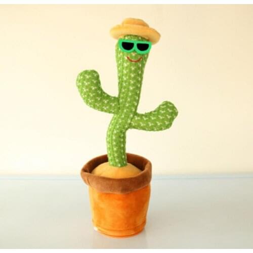 Dancing Cactus Toy Mini Electronic Shake Dancing Toy Plush Stuffed Doll Cute Dancing Cactus Early Childhood Education Toys