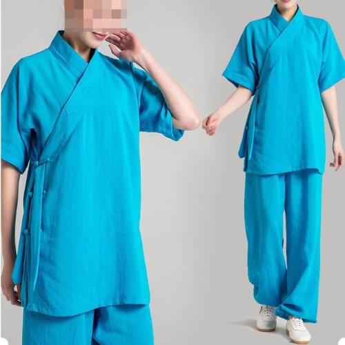 22color Summer high quality Cotton& linen martial arts kung fu suits taiji wushu uniforms wudang tai chi clothing sets