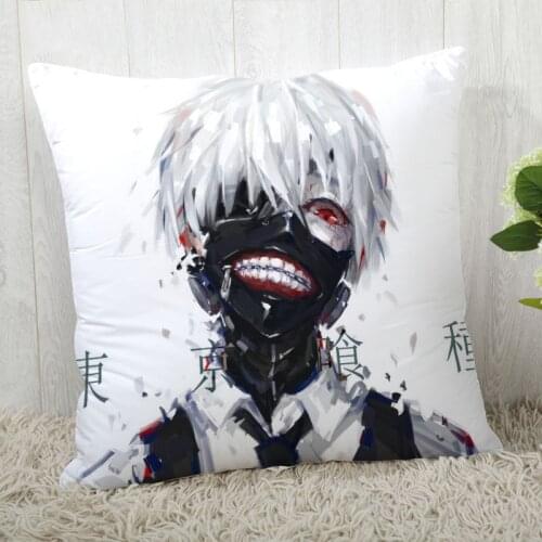 High Quality Custom Anime Tokyo Ghoul Square Pillowcase Zippered Bedroom Home Pillow Cover Case 20X20cm 35X35cm 40x40cm