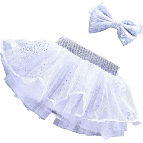 Baby Girls Tutu Skirt White Color Christening Clothing Fluffy Skirt Toddler Girls Children clothes Infant Wear
