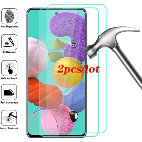 2Pcs Tempered Glass for Samsung Galaxy A51 A50 A50S Glass Protector Film for Sumsung A 51 SamsungA51 Protective Glass Case