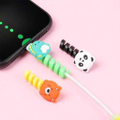 Cable Protector Winder For USB Charging Data Cable Wire Protection Cover Protect Case Cartoon Cord Protector Cable Organizer