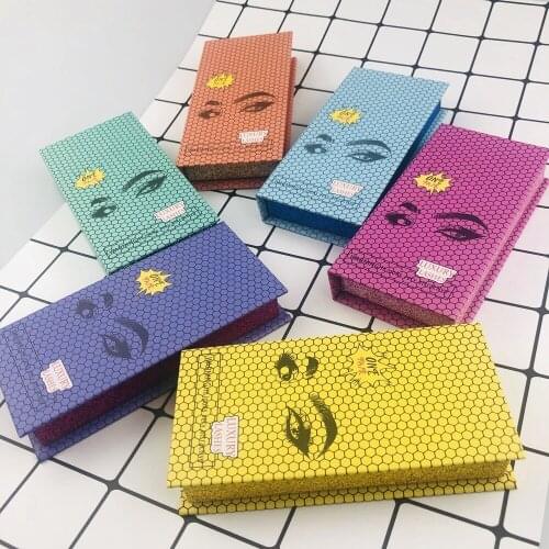 100/pack Makeup Rectangle Case Wholesale Lash Boxes Packaging False Eyelashes Box Package Custom Faux Cils 3D Mink Lashes Vendor