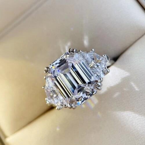 2020 Luxury Brand Jewelry White Color Inlay Cubic Zirconia Ring for Women Wedding Engagement Size