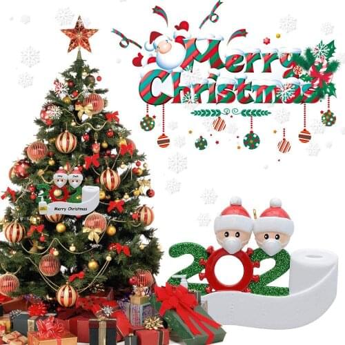 2020 Christmas DIY name blessings soft clay mask snowman Christmas tree hanging pendant ornaments natal kerst home decor navidad