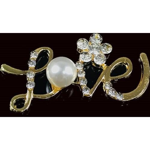 2020New 60Pcs Love Pearl Plum Rhinestone Button for DIY Wedding or Hair Acessories and Phone Case Decoration QW28