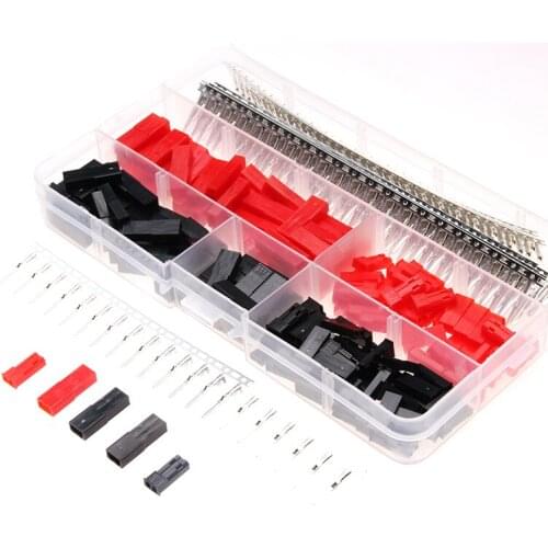 480Pcs/lot Wire Jumper Pin Connector Dupont Male/Female 2.54mm Red Black Electrical Wire Cable Housing Kit with Box