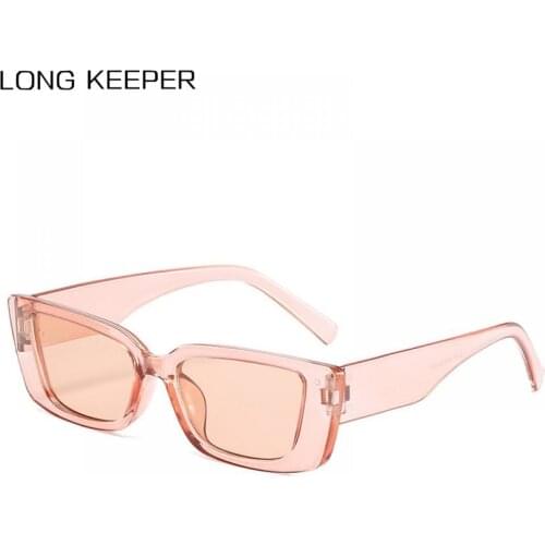 LongKeeper Retro Small Rectangle Sunglasses Women Fashion Candy Color Eyewear Men Trending Square Sun Glasses Shades UV400