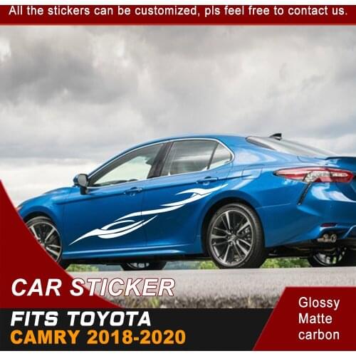 Car Decals Side Body Stripe Racing Sport Graphics Vinyl Car Decoration Stickers Custom Fit For TOYOTA CAMRY 2018 2019 2020