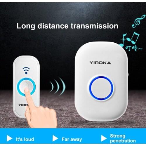1pcs Wireless Doorbell 443Mhz Home Welcome Smart Remote Control Four-level volume adjustment Doorbell Long Distance Door Chimes