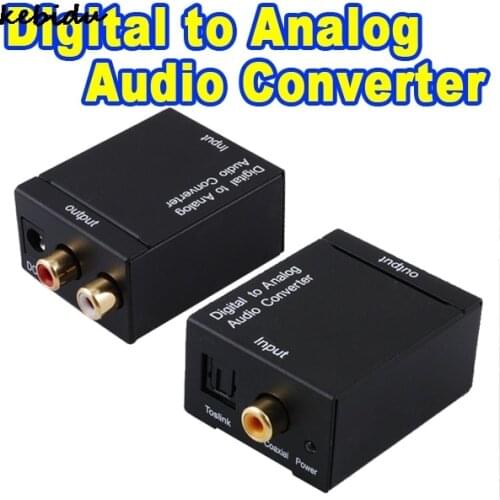 Kebidu Digital Optical Coaxial Toslink Signal to Analog Audio Converter Plug Digital to Analog Audio Adapter 3.5mm RCA L/R Black