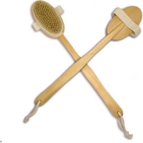 70% Hot Sale Long Handle Body Brush Wooden Cleaner Wooden Body Wash Massage Shower Brush Natural Bristle Bath Brush Cleaner