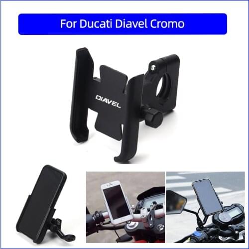 For Ducati Diavel Cromo Carbon AMG Strada 1200 1260 Motorcycle Mobile Phone Holder GPS Navigator Handlebar Bracket Accessories
