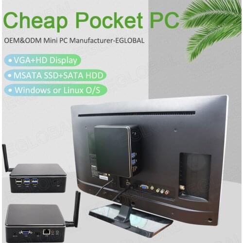 Eglobal NUC Portable Mini PC Intel Core i7 7567U Iris Graphics 550 Palm Size Mini Computer Dual Display VGA HDMI WIFI Bluetooth