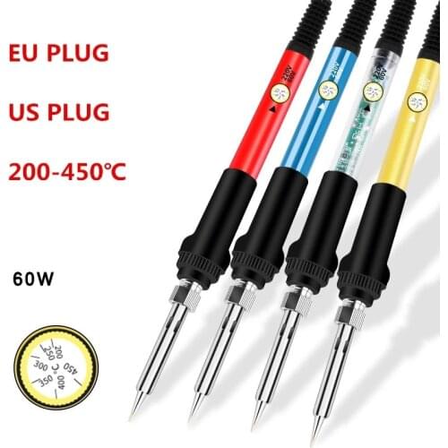 2021 Electric Soldering Iron 60W Adjustable Temperature Solder Iron Rework Station Mini Handle Heat Pencil Welding Repair Tools