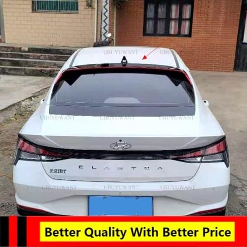 UBUYUWANT Use For For Hyundai NEW Elantra 2020 2021 ROOF Spoiler High Quality ABS Material Car Rear Tail Trunk Lip Wing