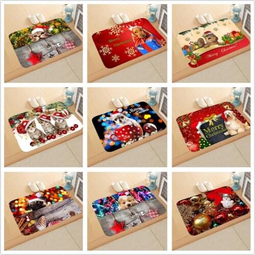 Flannel Christmas 3D Santa Claus Area Rugs Xmas Party Decor Mats Kids Room Play Baby Game Crawl Carpets for Living Room Doormat