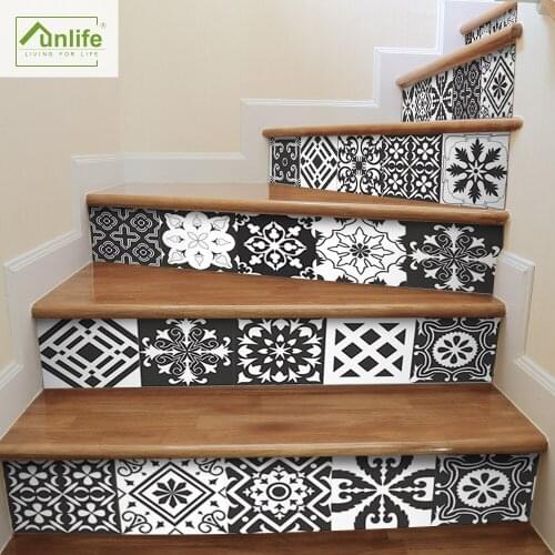 Funlife® French New Wave Artist Stair Stickers Waterproof DIY Peel & Stick Floor Stickers for Stairway Bathroom Kitchen Decor